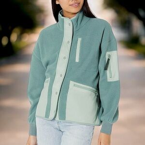 Madewell Drapey Sherpa Buick SnapFront Jacket